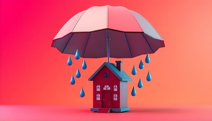 house on a pink background