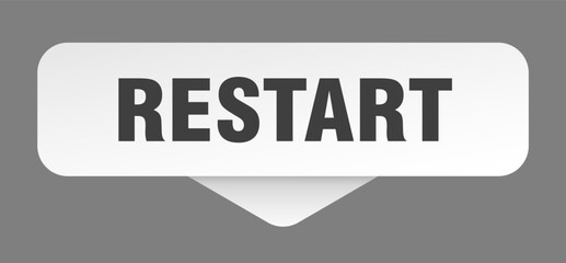 restart sticker. restart sign isolated on gray background