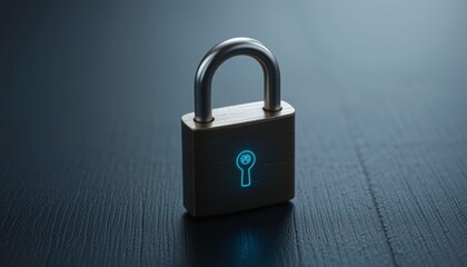 Fototapeta premium Glowing Padlock: Cyber Security Concept - Cybersecurity