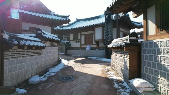 temples in the winter mountain