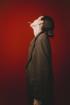 Side Profile of a Woman with a Cigarette