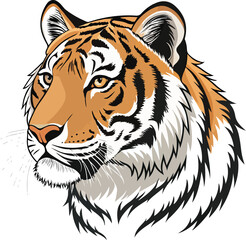 Fierce Tiger Head Vector Illustration