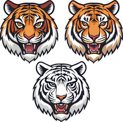 Fierce Tiger Head Vector Illustration