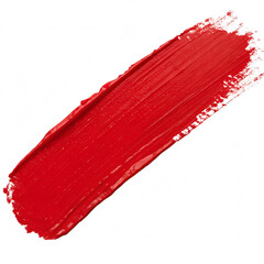 Red Paint Stroke Isolated on Transparent Background