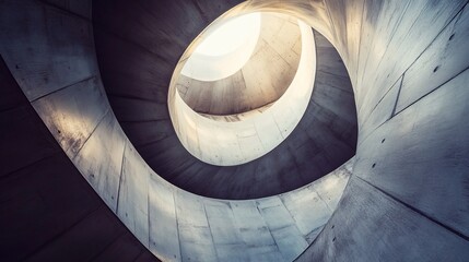 Obraz premium Abstract spiral concrete staircase.