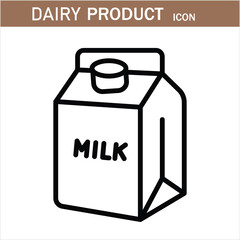 Dairy products editable stroke outline icons  isolated on white background flat vector illustration. eps 10. Milk, dairy products, icon set. Cream, butter, cheese, infant formula, yogurt, etc.