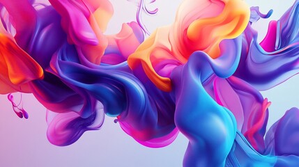 Obraz premium Abstract vibrant colorful liquid paint flowing, dynamic movement, vibrant colors, fluid forms.