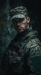 Obraz premium A man in a military uniform posing for a picture with a formal expression