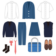 学生服のイラストセット
