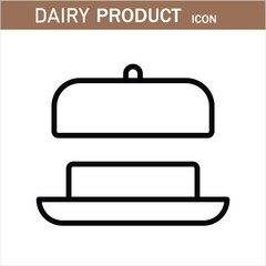 Dairy products editable stroke outline icons  isolated on white background flat vector illustration. eps 10. Milk, dairy products, icon set. Cream, butter, cheese, infant formula, yogurt, etc.