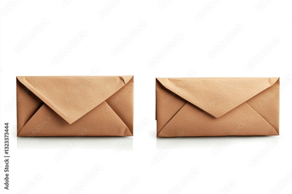 Poster two brown envelopes lying side by side, possibly containing letters or documents