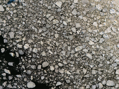 Close-Up of Frozen Hudson River Ice