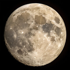 Full Moon Isolated on Transparent Background