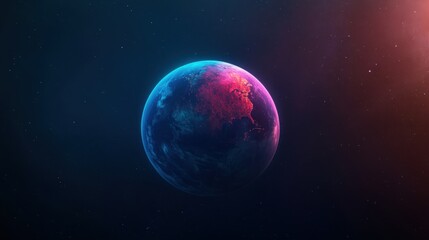 Stunning depiction of Earth in vibrant colors, showcasing blue oceans, green and brown landmasses, and glowing atmospheric effects against a cosmic backdrop