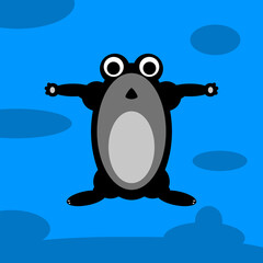 doodle frog in water