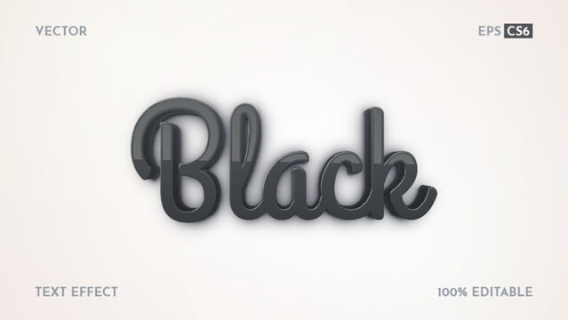 Stylish Black Editable Text Effect, Graphic Style