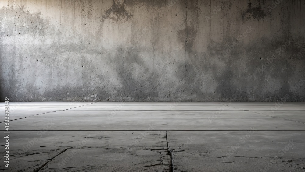 Leinwandbilder grunge-textured concrete wall with uneven light gray tones and dark patches, creating a raw backdrop