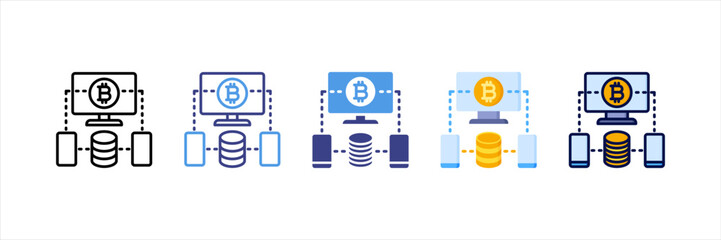 Data Network Multi Style Icon Set
