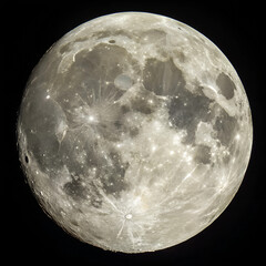 Full Moon Isolated on Transparent Background