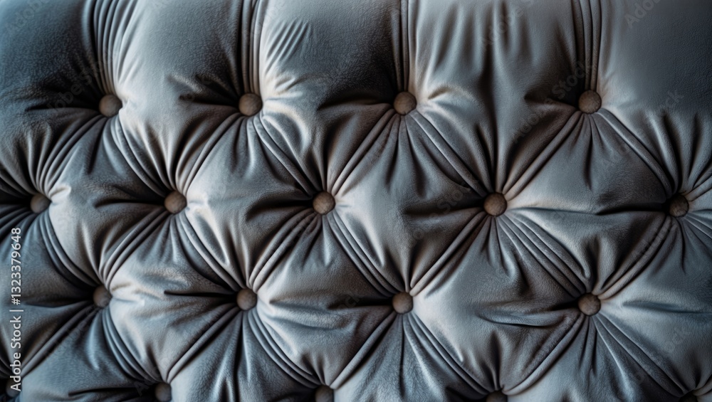 Aufkleber grey velour chesterfield-style quilted upholstery background with intricate button detailing and sof