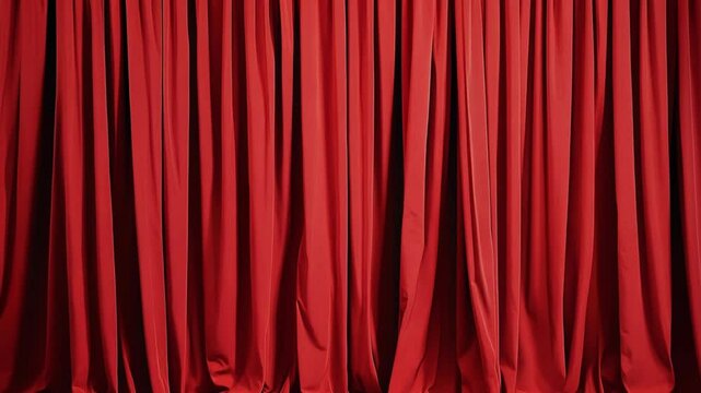 Red curtain backdrop arranged for a theatrical performance at a local venue before the show begins