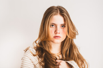 Fototapeta premium Frau, jung, Gesicht, natürlich