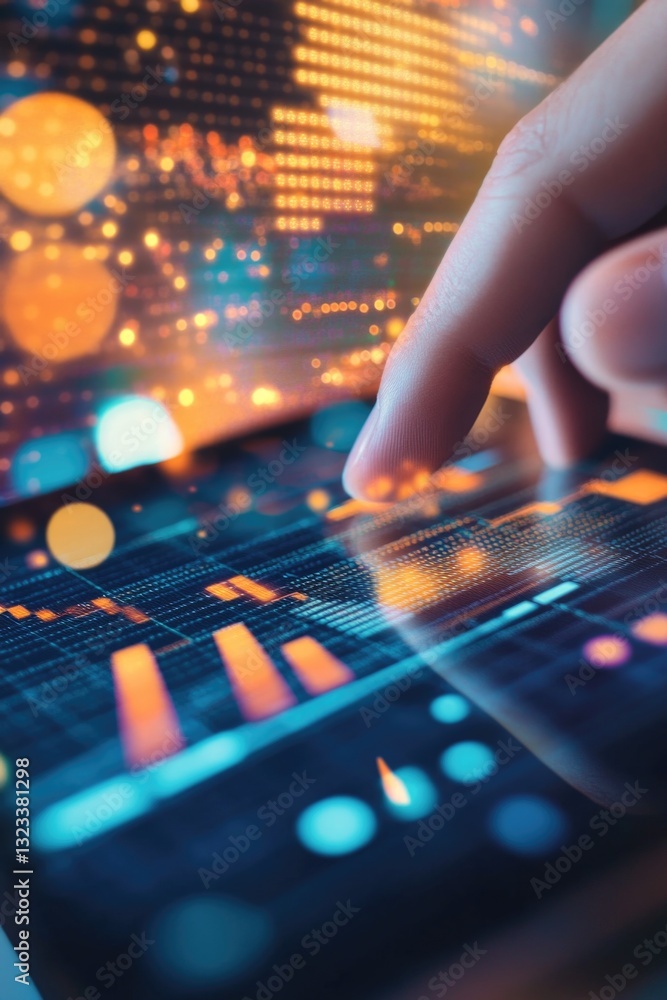 Aufkleber A person holding and using a tablet computer in a close-up shot