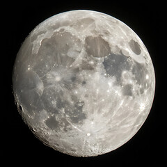 Obraz premium Full Moon Isolated on Transparent Background