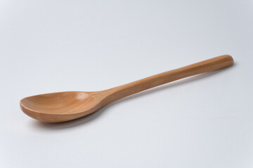 Minimalist Wooden Spoon Isolated Transparent