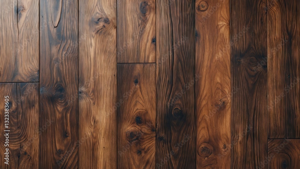 Poster wooden floor background showcasing rich brown tones with intricate grain patterns, featuring planks 