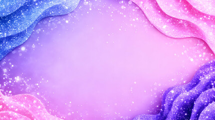 Abstract background with shimmering, wavy borders in pastel colors