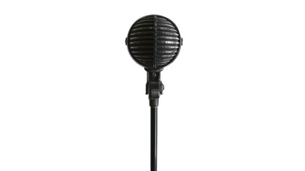 Fototapeta premium Capturing the essence of sound with a vintage microphone in a cozy performance space
