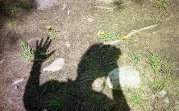 Photographer shadow saying "Hi" 