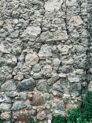 Old antique vintage cemented stone wall backgrount or texture