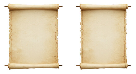old paper scroll isolated transparent background