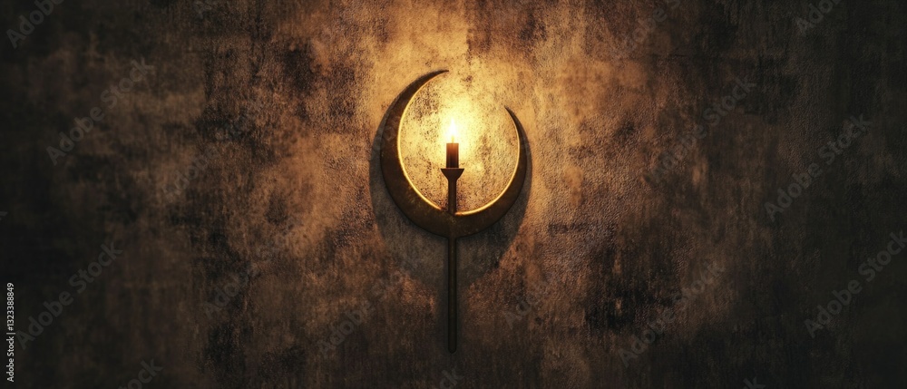 Poster a modern wall light with a decorative crescent design, perfect for adding a touch of elegance to any