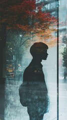 Silhouette in the City: A Contemplative Autumn Reflection