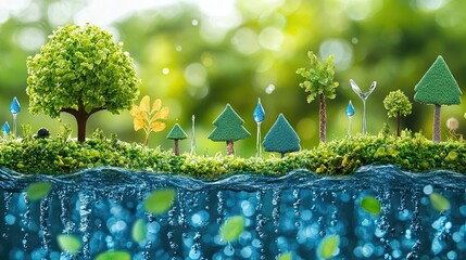 Water conservation awareness campaigns, featuring educational efforts aimed at encouraging individuals and businesses to reduce water consumption and protect freshwater resources.