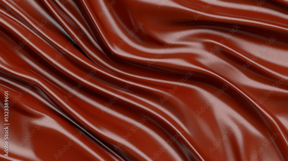 Poster abstract image of rich, dark brown fabric with soft, flowing folds and subtle highlights. the textur