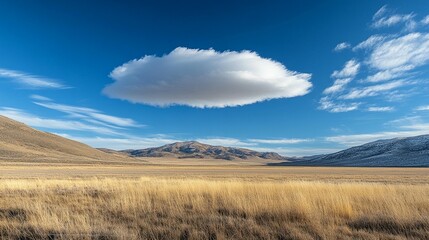 Lenticular Cloud over Grassland Valley