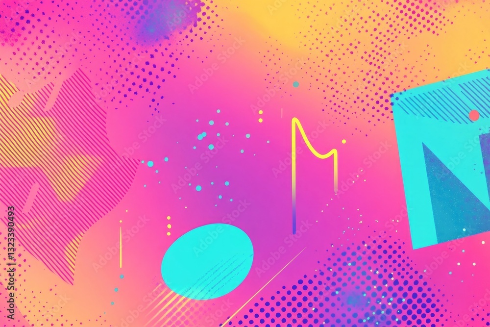 Poster colorful geometric patterns on an abstract background, perfect for design and illustration projects