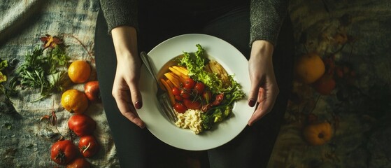 A person holding a plate with a sandwich, great for food related content and articles