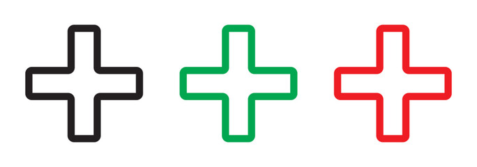 Medical Cross. Red Circle with White Cross Symbol, First Aid Emergency Icon . 1176