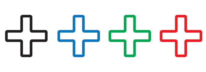 Fototapeta premium Hospital sign icons set. filled and line illustration . 1176