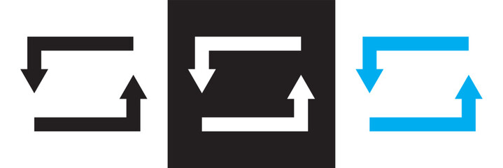 Retweet Arrow.  Vector illustration. isolated on white and black background. EPS 10