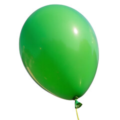 Green Balloon Isolated on Transparent Background