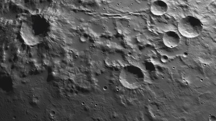 Detailed view of lunar surface craters
