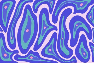 Psychedelic Organic Fluid Pattern – Abstract Wavy Marbling Design in Blue and Green