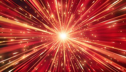 Fototapeta premium Radiant explosion of vibrant red rays
