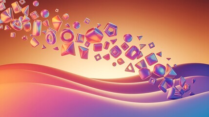 Colorful 3d geometric shapes